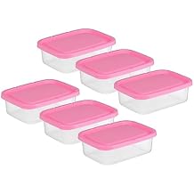 INOOMP Sealing Storage Boxes for Fruits and Vegetables Multipurpose Kitchen Organizer Leakproof Food Containers for Refrigerator and Meal Prep Pink