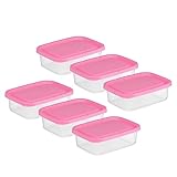 INOOMP Sealing Storage Boxes for Fruits and Vegetables Multipurpose Kitchen Organizer Leakproof Food Containers for Refrigerator and Meal Prep Pink
