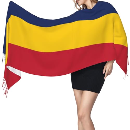 Écharpe drapeau du Tchad femme grand modèle doux pour stopper le vent du cou - 3