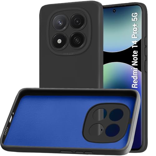 Image of TheGiftKart Liquid Silicon Back Cover Case for Mi Redmi Note 14 Pro Plus 5G | Stylish Camera Protection Module | Micro-Fibre Lining Inside | Back Cover Case for Redmi Note 14 Pro+ 5G (Silicone, Black)