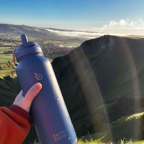 BOTTLE BOTTLE Insulated Water Bottle with Straw 1180ml(40oz) Sports Stainless Steel Water Bottles with Handle Lid Outdoors Drink Flask for Pills (blue) - Image 2