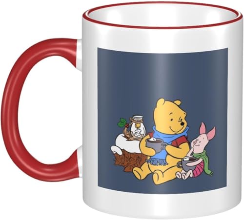 男女贈り物マのプーさん7 耐熱カップ セラミック ティーカップ 陶器 マグ マグカップ コーヒーカップ かわいい セラミック おしゃれコップ かわいい 景品 マグ 贈答品 Red