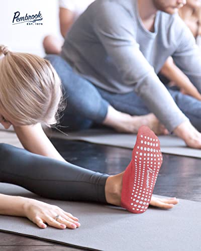 Pembrook Grip Socks For Women And Men - 6 Pairs Barre Socks With Grips For Women | Gripper Socks For Women | Yoga Socks For Men | Pure Barre Socks | Non Slip Socks Mens #TOP4