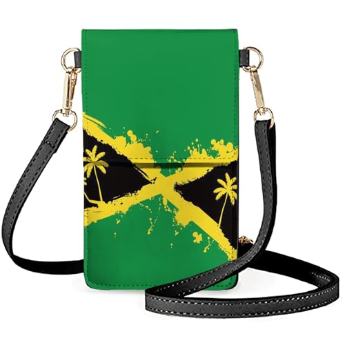 Forchrinse Jamaican Palm Tree Print Small Crossbody Bag Pu Leather Phone Purse Mini Shoulder Bag Women Touch Screen Bag