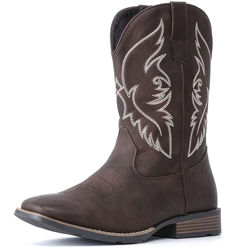 Best Entry Level Cowboy Boots: Your Guide 11 IUV Cowboy Boots For Men Square Toe Western Boot Durable Retro Classic Embroidered Pull On Boot Slip Resistant Country Boots