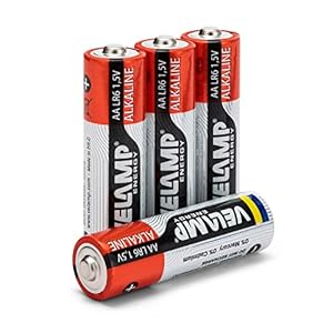 velamp piles stilo alcaline 1,5 v – format aa – lot de 4 pièces – idéal pour contrôleur, jouets, lampes de poche et appareils électroniques