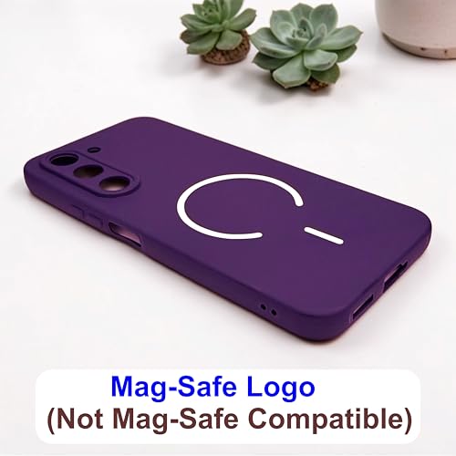 Image of SBMS Silicone Back Cover Case for Realme C83 5G /Narzo 100 Lite /P4 Lite | Soft Micro-Fibre Lining Inside | Magsafe Print On Back Side Camera Protection Bump | Shockproof Case Realme C83 5G (Purple)