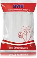 Palitos para Pirulito Médio Branco 14cm – 100 Unidades