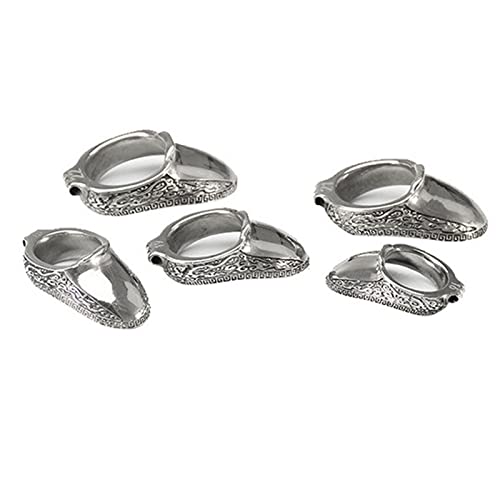 ZZYB Traditional Archery Thumb Ring Handmade Silver Finger Tabs Painless Finger Protector for Bow Hunting Accessory (22mm)