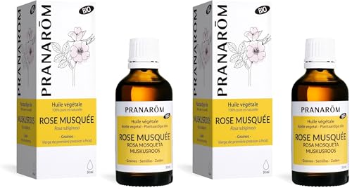 Pranarôm - Rose Musquée Bio - Huile Végétale - Beauté de la peau - Anti-âge - Riche en Oméga 3, 6, 9-50 ml (Lot de 2)
