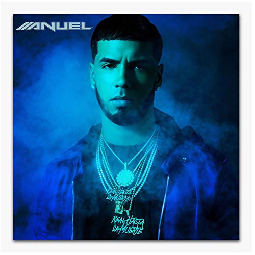 chtshjdtb Anuel Aa 2018 Rap Music Album Real Hasta La Muerte Art Posters Pintura Imprimir Sala de estar Decoración del hogar -24X24 Pulgadas Sin marco 1 Uds