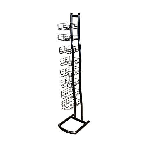 CAP-8-Black Cap Floor Hat Display with 8 Pockets