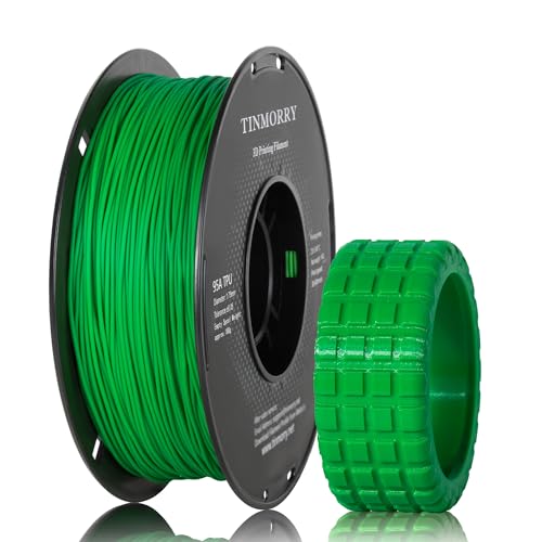 TINMORRY TPU Filament 1.75mm, TPU 95A Flexible 3D Printer Filament with Glossy Finish, Suitable for Most FDM 3D Printers