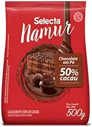 Chocolate em Pó Selecta Namur 50% Cacau Pacote com 500grs