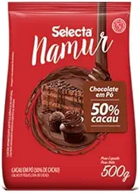 Chocolate em Pó Selecta Namur 50% Cacau Pacote com 500grs