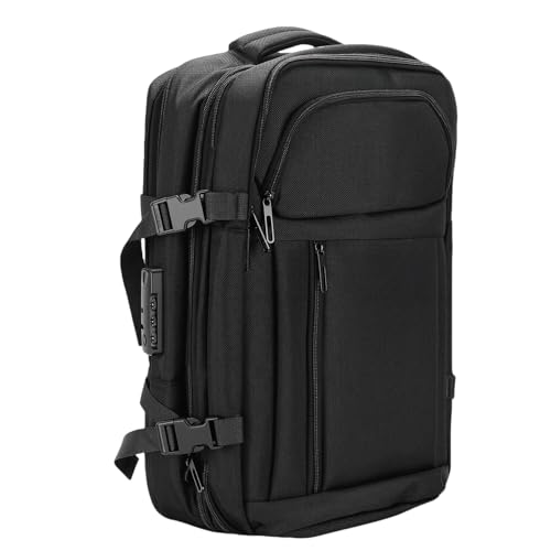 Bewinner Mochila con Sello Al Vacío con Bomba, Bolsa de Compresión de Tela Oxford Antirrobo Expandible para Ropa de Viaje para Computadora Portátil 32-40L Convertible de Mano