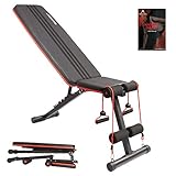 【Platzsparend durch einfaches Zusammenklappen】Mit der Montageanleitung kann diese Hantelbank in wenigen Minuten zusammengebaut und mit wenigen Handgriffen zusammengeklappt werden. Es ist platzsparend und bequem zu tragen. Sie können die Fitnessbank unter dem Bett, in der Ecke oder im Schrank aufbewahren.