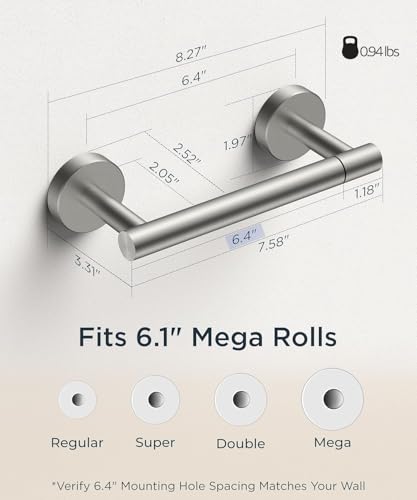Image of FORIOUS Toilet Paper Holder Wall Mount, Stainless Steel Rustproof Double Post Pivoting Tissue Roll Holder for Bathroom, Commercial Toilet Paper Dispenser (Brushed Nickel, Classic)