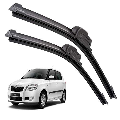 Image of Euro Care Windshield Car Wiper Blades Compatibility With Skoda Fabia (Model : 2013-2018) - Set of 2Pc (Particular)