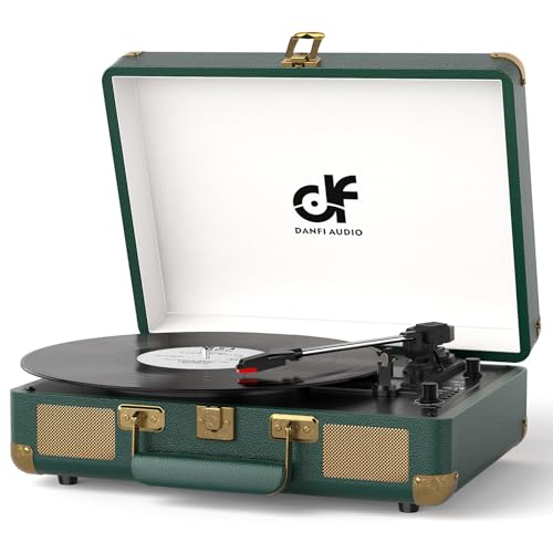Vinyl Record Player Bluetooth 3-Speed Portable Suitcase