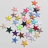 G-RUI 33pc/Set Iron on Assorted Star Embroidered Patches for Clothing Adhesive Badge Decorate Stars Patches Appliques for Backpack Shirts Hats Bags Jeans Clothes Accessories