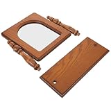 Característica independiente flexible: espejo de madera con soporte, el diseño independiente del espejo garantiza una colocación sin esfuerzo en varias superficies, optimizando el espacio y mejorando la comodidad, espejo de maquillaje para afeitarse, espejo de mesa con soporte