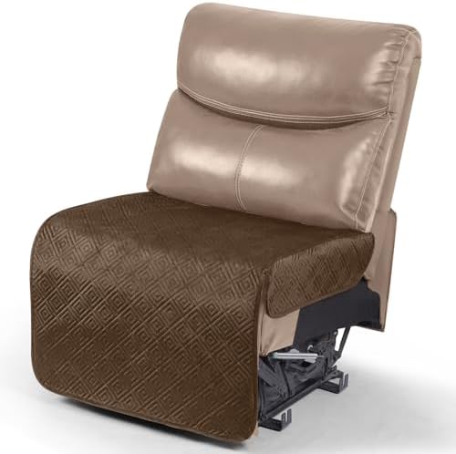 Timeles Waterproof Recliner Sectional Couch Covers,Extra Large Reclining Sofa Slipcover Without Backrest Thick Soft Washable (Light Brown, Seat-Only: 1-Seat)