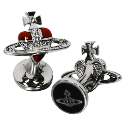 Vivienne Westwood ヴィヴィアンウエストウッド カフスボタン カフリンクス DIAMANTE HEART ガンメタルレッド 6503003c-02s113