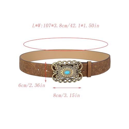 CHIC DIARY Women Western Leather Blet Cowgirl Country Belt Vintage Waist Belt for Jeans2