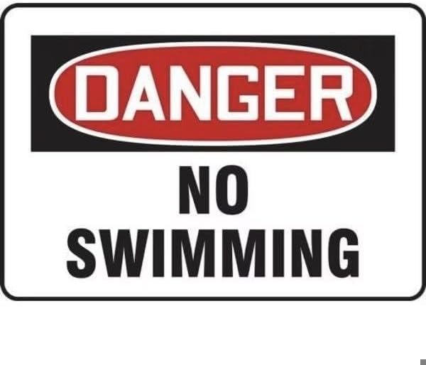 OSHA DANGER SAFETY SIGN NO SWIMMING, Mfr: MADM028XL-A