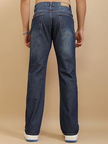 Image of Highlander Men's Loose Baggy Fit Jeans | Mid Rise | Cotton |Relaxed & Trendy | Oversized Silhouette for Comfort| Jeans for Man