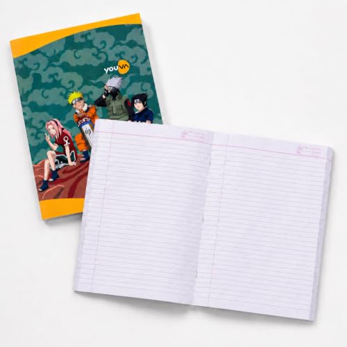 Image of YOUVA Naruto Soft Bound Long Book Single Line 172 Pages A4 Size Pack of 3