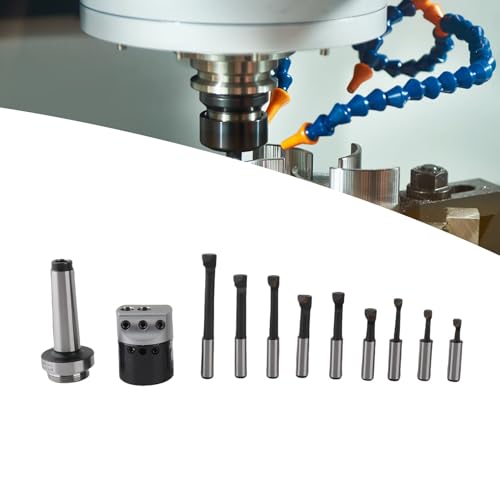 Jeu De Barres D'alésage 9Pcs clé hexagonale machine CNC Ensembles de têtes ennuyeuses trousses d'outils en acier au carbone filetage de queue 1-1 / 2-18UNF M12 MT3 tête d'alésage F1-12mm
