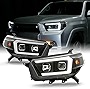 AKKON - For 2010-2013 Toyota 4Runner LED Light Bar Projector Headlights Housing Assembly - Black