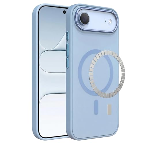 Image of VONZEE Compatible with iPhone 17 Air Case (6.6 Inch), MagSafe Compatible Magnetic Matte Back Cover, Military Grade Shockproof Protective Case, Anti-Fingerprint, Official Blue