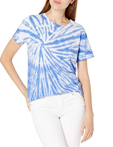 Lucky Brand Women's Short Sleeve Crew Neck Tie Dye Tee, Blue Multi, M