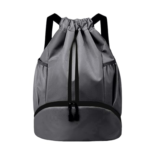 Image of JELUTAR Drawstring Backpack Gym Bag with Shoes Pocket, Dark Grey
