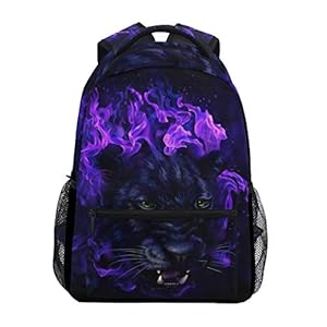 senya-Panther-Head-In-Flames-Backpack-School-Bag-Travel-Daypack-Rucksack-for-Boys senya Panther Head In Flames Backpack School Bag Travel Daypack Rucksack for Boys