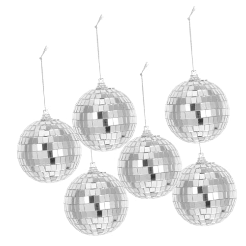 STOBAZA - 6 piezas de adornos colgantes de bola espejada reflectante, estilo vintage, para fiestas, bodas y celebraciones; acabado espejo para un ambiente festivo miniatura 1