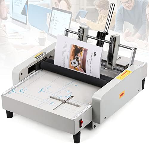 CGOLDENWALL Automatic Booklet Maker Paper Folder Stapler Machine Book Automatic Folding Machine 110V