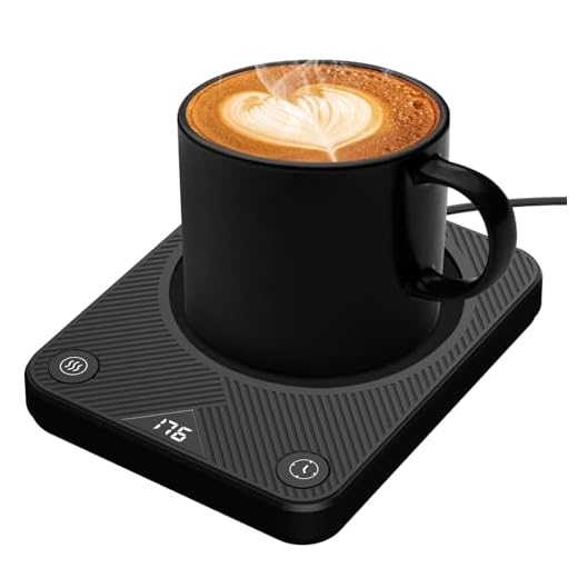 Mug Warmer, Coffee Mug Warmer with 3 Temperature Settings, Coffee Warmer for Desk Auto Shut Off, Portable Candle Warmer Plate for Bevarages, Tea, Various Cups, Mom Gifts for Mothers Day