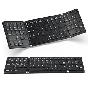 UPROZIL Floding Bluetooth Keyboard,Foldable Mini Keyboard with Number Pad,Portable Wireless Tablet Keyboard for IOS Android Windows PC Smartphone