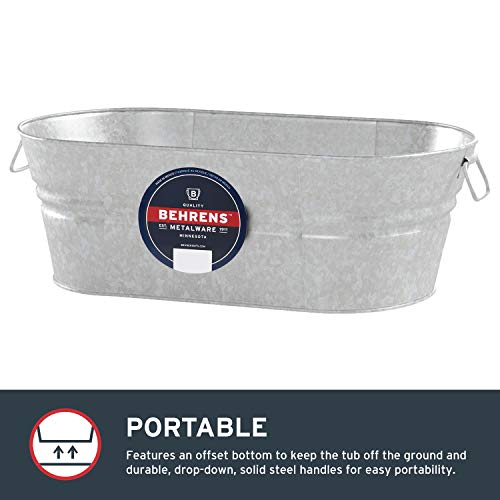 Behrens Hot Dipped Galvanized Steel Oval Plantertub 4 Gallon #TOP3