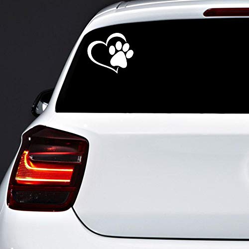 Autodomy Hundetatzen Pfoten Pfötchen Herz Love Aufkleber 6 Stück | Autoaufkleber Hund für Auto oder Motorrad | Hundepfoten Aufkleber gegen Regen, Sonne (Schwarz)