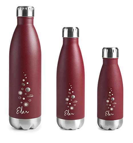 Lacor 62546 Botella De Acero Inoxidable Con Doble Pared, Rojo, 0'26 Litros