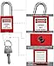 SAFBY Lockout Tagout Locks, Safety Padlock, Keyed Differently Loto Safety Padlocks for Lock Out Tag Out Kits Station (Red 1-10)