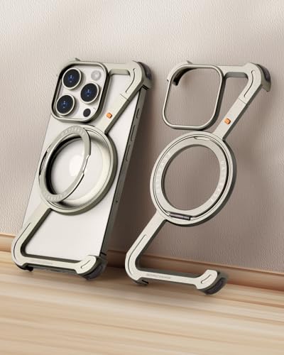 Coque antichoc iPhone 16 Pro Max titane béquille aluminium - 5