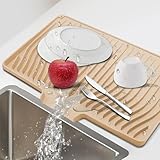 FAST-DRYING AND EFFICIENT DESIGN: Slanted ridges and convex edges are designed to enhance airflow and channel water into the sink to keep countertops dry. Small and spacious (19 in. x 13.7 in), Ideal for dishes, pots and pans, and glassware HEAT-RESI...