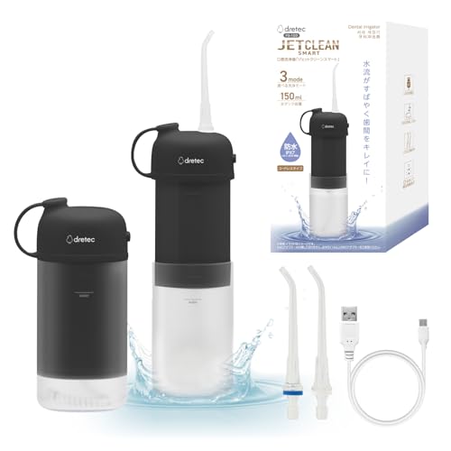 �h���e�b�N(dretec�j���o���� �g�їp ���^ �W�F�b�g�N���[�� �X�}�[�g USB type-c �E�H�[�^�[�s�b�N ���͐�� ����8�i�K �t���X IPX7 �h�� 150ml �[�d�� �[�d�R�[�h �m�Y��2�t�� �u���b�N