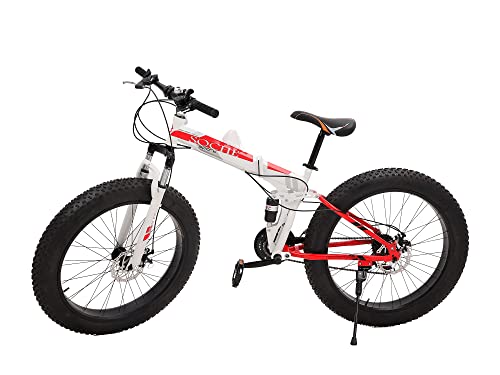 Image of SOCHE Amigo FT, Mountain Cycle with 21 Speed Shimano Gear, 26 * 4.0 inch high Carbon Steel Foldable Frame, (Ideal for Unisex Adults)